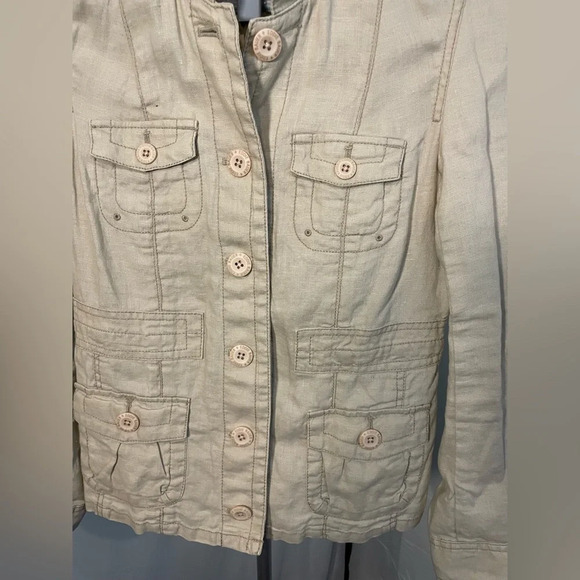 Eddie Bauer 100% linen vintage utility military jacket - Picture 2 of 15